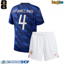 Maglie da calcio Francia Dayot Upamecano #4 Prima Maglia Bambino Mondiali 2026  Manica Corta + Pantaloni corti)
